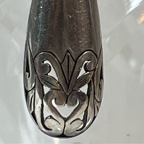 Sterling silver pierced botanical raindrop earrings - Picture 2 of 9